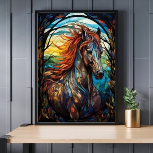 Stained Glass Horse Jigsaw Puzzle 300/500/1000 Piece