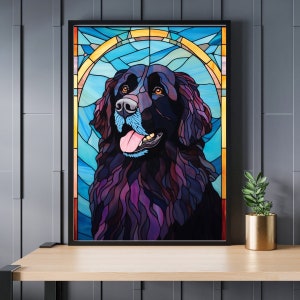 Stained Glass Newfoundland Dog Jigsaw Puzzle 300/500/1000 Piece