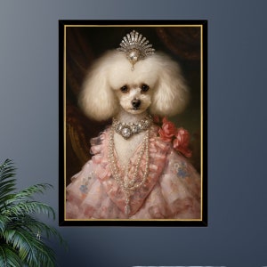 Poodle Royal Princess Jigsaw Puzzle 300/500/1000 Piece - Pet Royal Portrait Gift for Poodle Owner