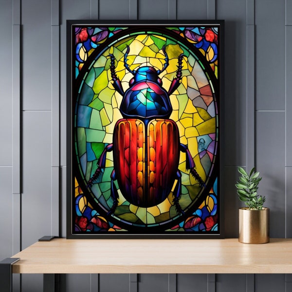 Stained Glass Beetle Jigsaw Puzzle 300/500/1000 Piece