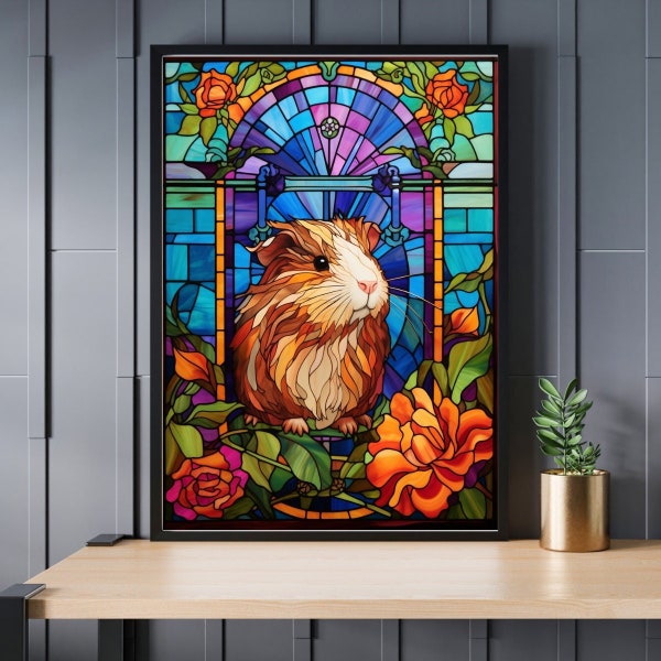 Stained Glass Guinea Pig Jigsaw Puzzle 300/500/1000 Piece