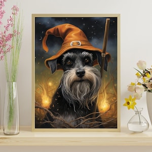 Puzzle del mago dello Schnauzer nano: puzzle del costume da animale domestico (300/500/1000 pezzi)