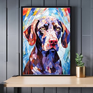 Gebrandschilderd glas Duitse kortharige aanwijzer legpuzzel 300/500/1000 stukjes