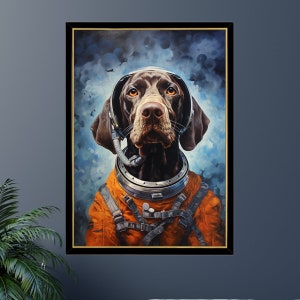 Astronaut Tysk korthårig pekare Pussel: Husdjursporträtt Gåva