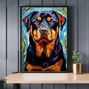 Stained Glass Rottweiler Jigsaw Puzzle 300/500/1000 Piece