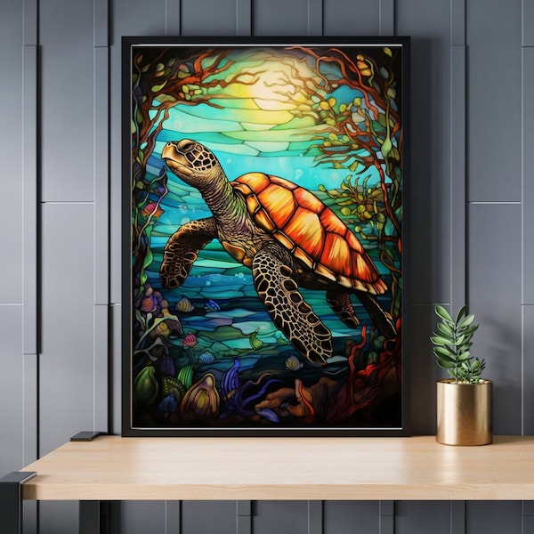 Stained Glass Turtle Jigsaw Puzzle 300/500/1000 Piece