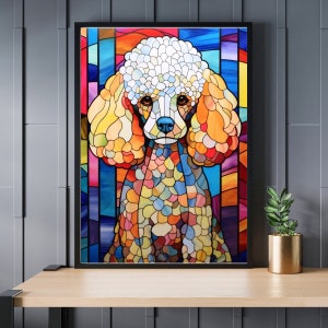 Stained Glass Poodle Jigsaw Puzzle 300/500/1000 Piece