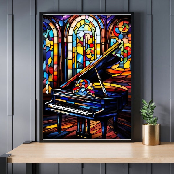 Stained Glass Piano Jigsaw Puzzle 300/500/1000 Piece