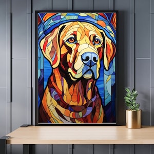 Stained Glass Labrador Jigsaw Puzzle 300/500/1000 Piece