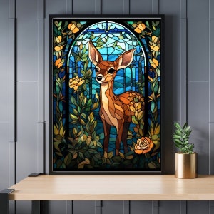 Stained Glass Bambi Jigsaw Puzzle 300/500/1000 Piece