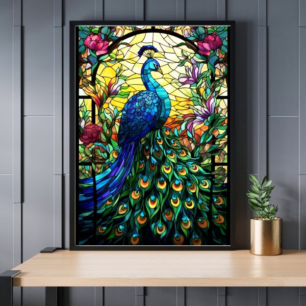 Stained Glass Peacock Jigsaw Puzzle 300/500/1000 Piece
