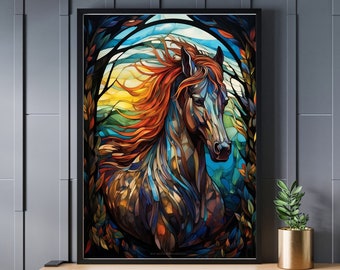 Stained Glass Horse Jigsaw Puzzle 300/500/1000 Piece