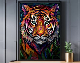 Buntglas-Tiger-Puzzle, 300/500/1000 Teile