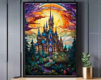 Stained Glass Castle Jigsaw Puzzle 300/500/1000 Piece