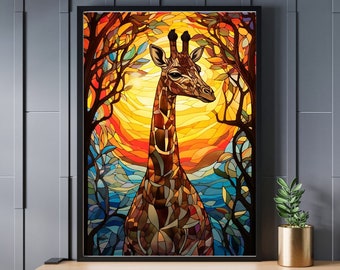 Stained Glass Masai Giraffe Jigsaw Puzzle 300/500/1000 Piece