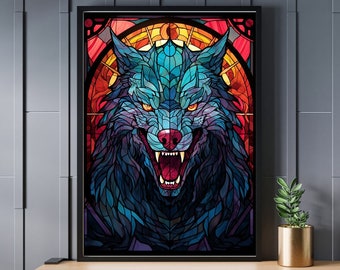Stained Glass Werewolf Jigsaw Puzzle 300/500/1000 Piece