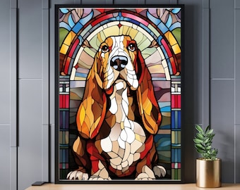 Glasmalerei Basset Hound Puzzle 300/500/1000 Teile