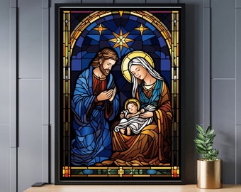 Stained Glass Nativity of Jesus Jigsaw Puzzle 300/500/1000 Piece