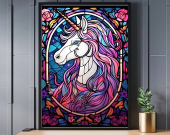 Stained Glass Unicorn Jigsaw Puzzle 300/500/1000 Piece