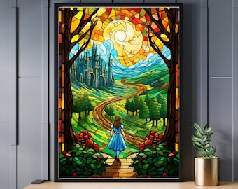 Stained Glass The Wizard of Oz Jigsaw Puzzle 300/500/1000 Piece