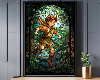 Stained Glass Peter Pan Jigsaw Puzzle 300/500/1000 Piece