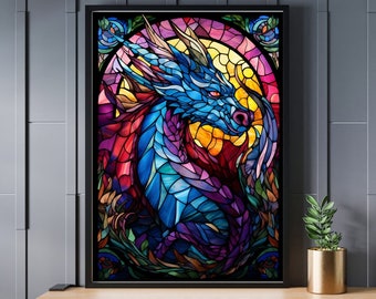 Stained Glass Dragon Jigsaw Puzzle 300/500/1000 Piece