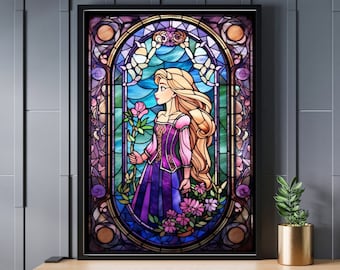 Stained Glass Princess Rapunzel Jigsaw Puzzle 300/500/1000 Piece