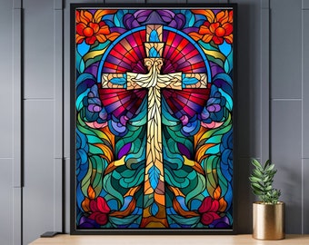 Stained Glass The Cross Jigsaw Puzzle 300/500/1000 Piece