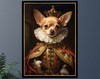 Chihuahua Royal King Jigsaw Puzzle: Pet Portrait Gift (300/500/1000 Piece)