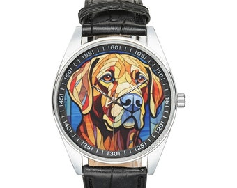 Taport Orologio al quarzo rotondo in pelle viola per conigli Fans e2