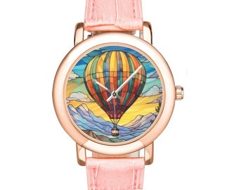 時計 Venice glass 18KT gold plated Venice Murano Art & Glass Gold Plated Ladies Pink Leather