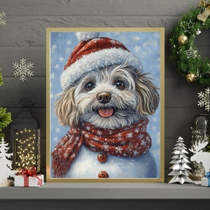 Havanese Snowman Jigsaw Puzzle 300/500/1000 Piece - Fun Winter Holiday Gift for Pet-Loving Family in Christmas