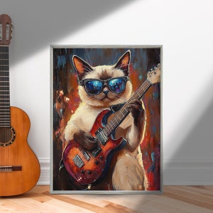 Puzzle Rock Star Chat birman : Chat musicien jouant de la guitare