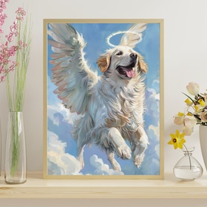 Angel English Cream Golden Retriever Jigsaw Puzzle 300/500/1000 Piece - Pet Memorial to your Beloved English Cream Golden Retriever