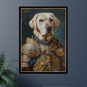 Labrador Retriever Knight Jigsaw Puzzle: Pet Portrait Gift