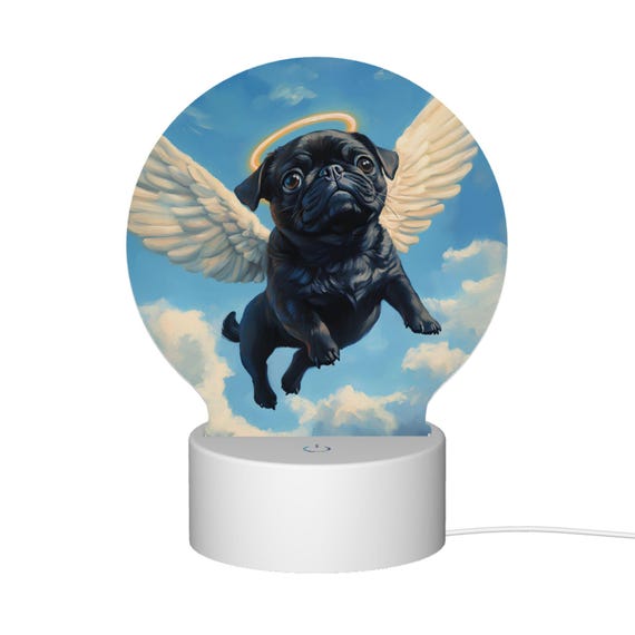 3D Pug Lamp – Cute Resin French Bulldog Night Light, Stained Glass Style, Animal Tabletop Decor, Gift For Dog Lovers