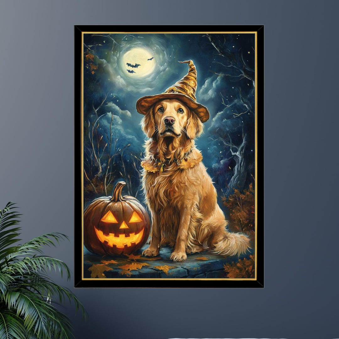 Halloween Golden Retriever Jigsaw Puzzle: Pet Costume Portrait - Etsy