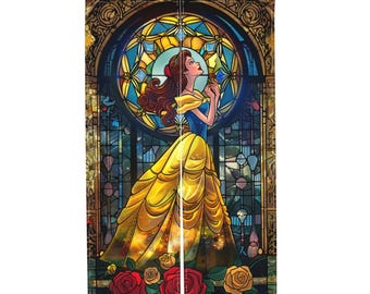 ★希少★新品未使用　美女と野獣　ステンドグラス　壁掛け　ベル　ディズニーストア ディズニーストア 美女と野獣 壁掛け ステンドグラス風 オブジェ