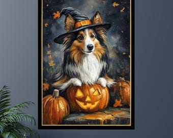 Shetland Sheepdog Halloween Jigsaw Puzzle: Pet Costume Portrait