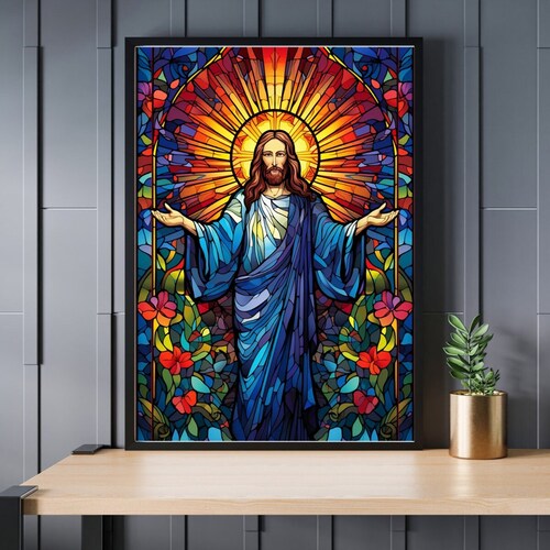 50万円です。Jesus(ジーザス)宇宙人A4サイズです。 Stained Glass Jesus of Nazareth Jigsaw Puzzle 300/500/1000 Piece
