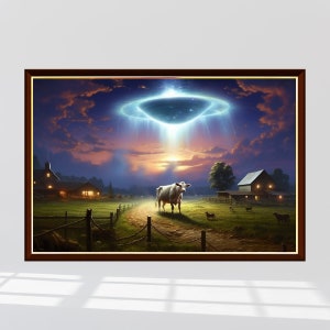 UFO Kuh Entführung Jigsaw Puzzle 300/500/1000 Teile