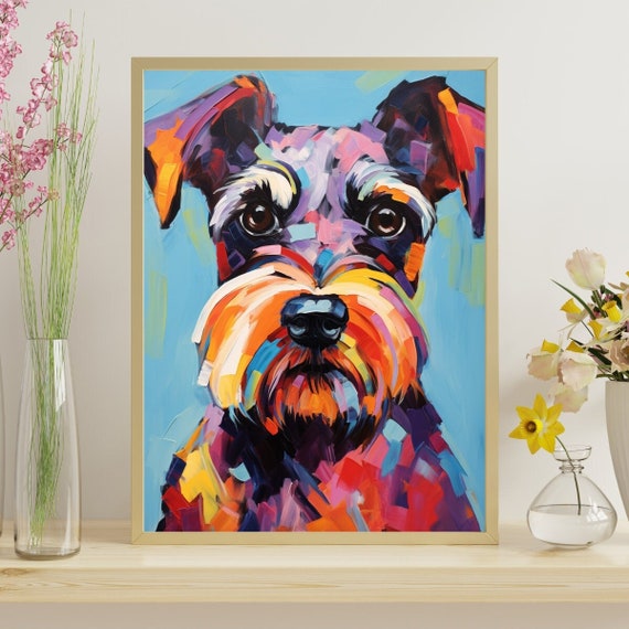Miniature Schnauzer Jigsaw Puzzle: Modernist Dog Art - Etsy