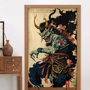 The Japanese Devil Ukiyo-e Doorway Curtain (86×143cm)