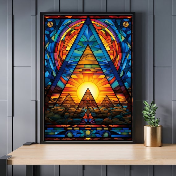 ステンドグラス エジプトピラミッド ジグソーパズル 300/500/1000