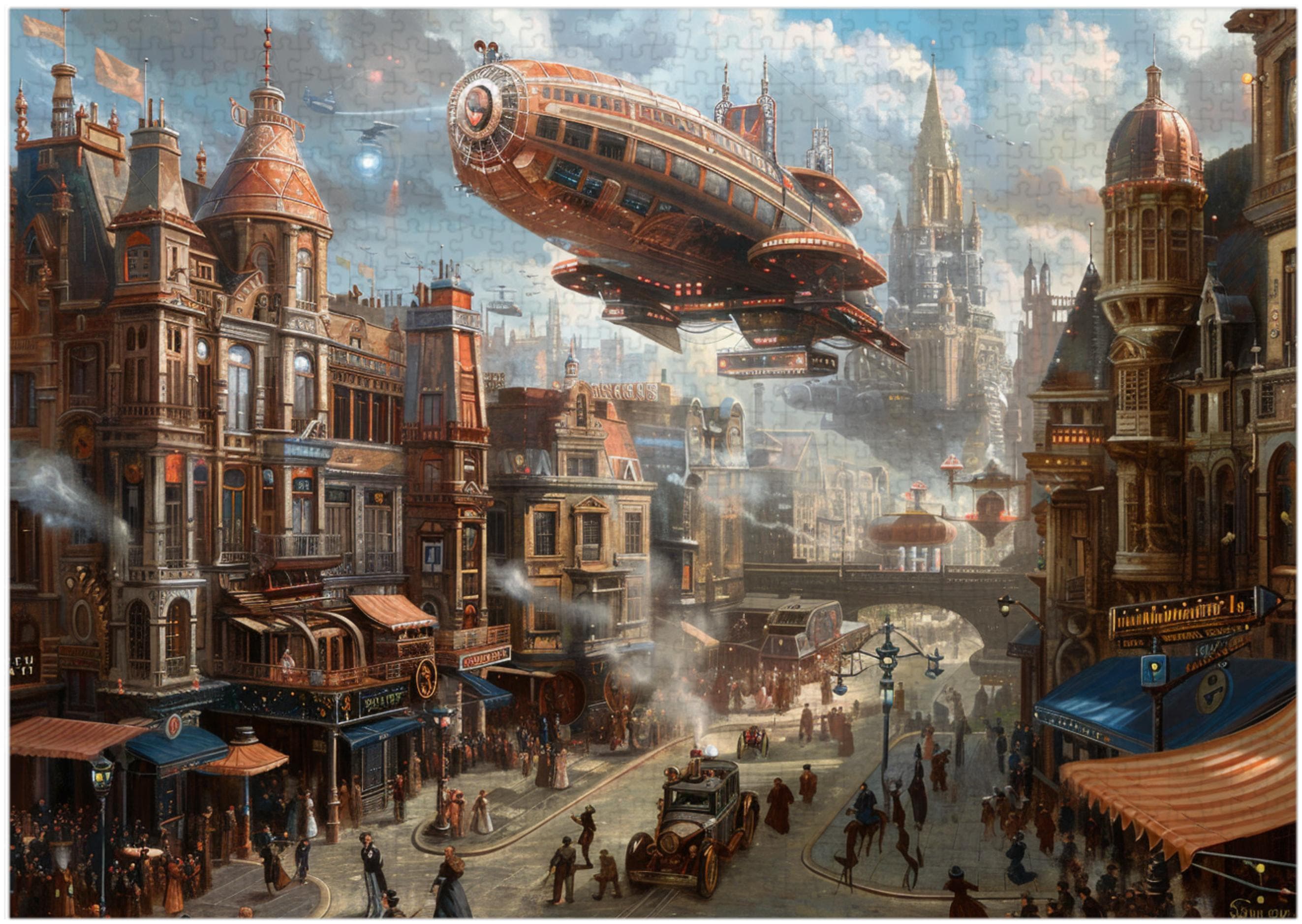 Steampunk City Jigsaw Puzzle 300/500/1000 Piece - Etsy