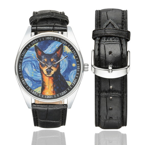 Montre pour bouvier australien nuit étoilée avec bracelet en cuir