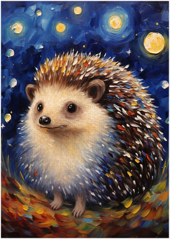 Funny Dog Starry Night 1000 Piece Jigsaw Puzzle - Beagle Puppy Landscape Art