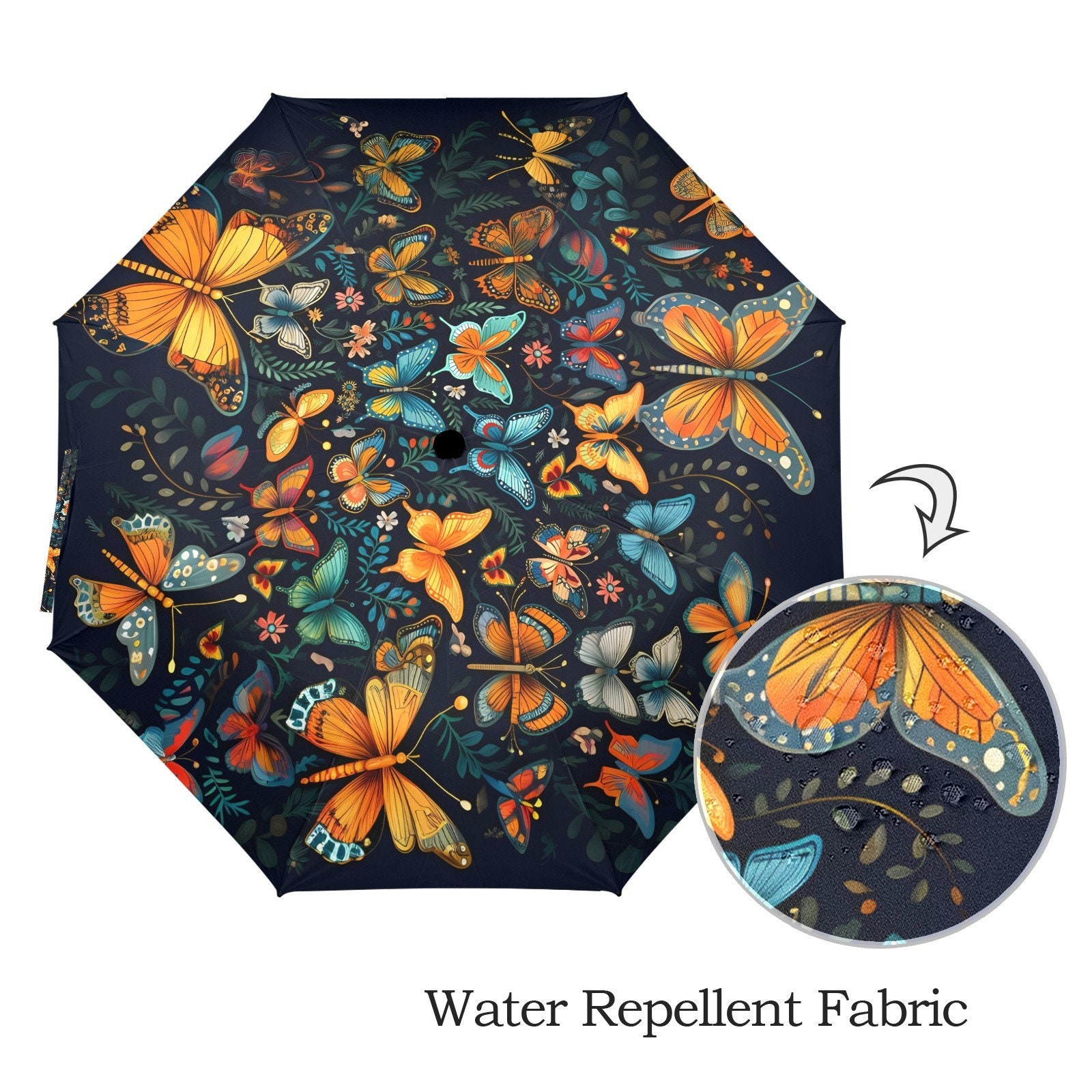 butterfly freedom patio umbrella The Bloom of Butterfly Folding Umbrella - Auto Open & Both Sides Printed