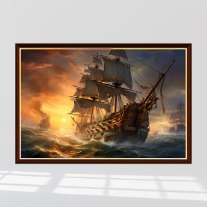 Old Warship in Battle Jigsaw Puzzle 300/500/1000 Piece