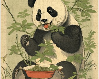 浮世絵パンダ和柄ジグソーパズル 300/500/1000 ピース - Etsy 日本